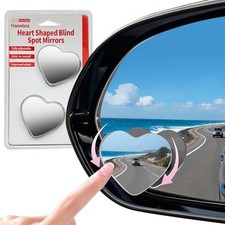 Heart Shaped Blind Spot Mirrors for Car 2 Pack - HD Glass Heart Shaped- Silver