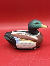 Vintage Jasco Lint Brush Mallard Duck Decoy Figurine Ceramic Hand-Painted