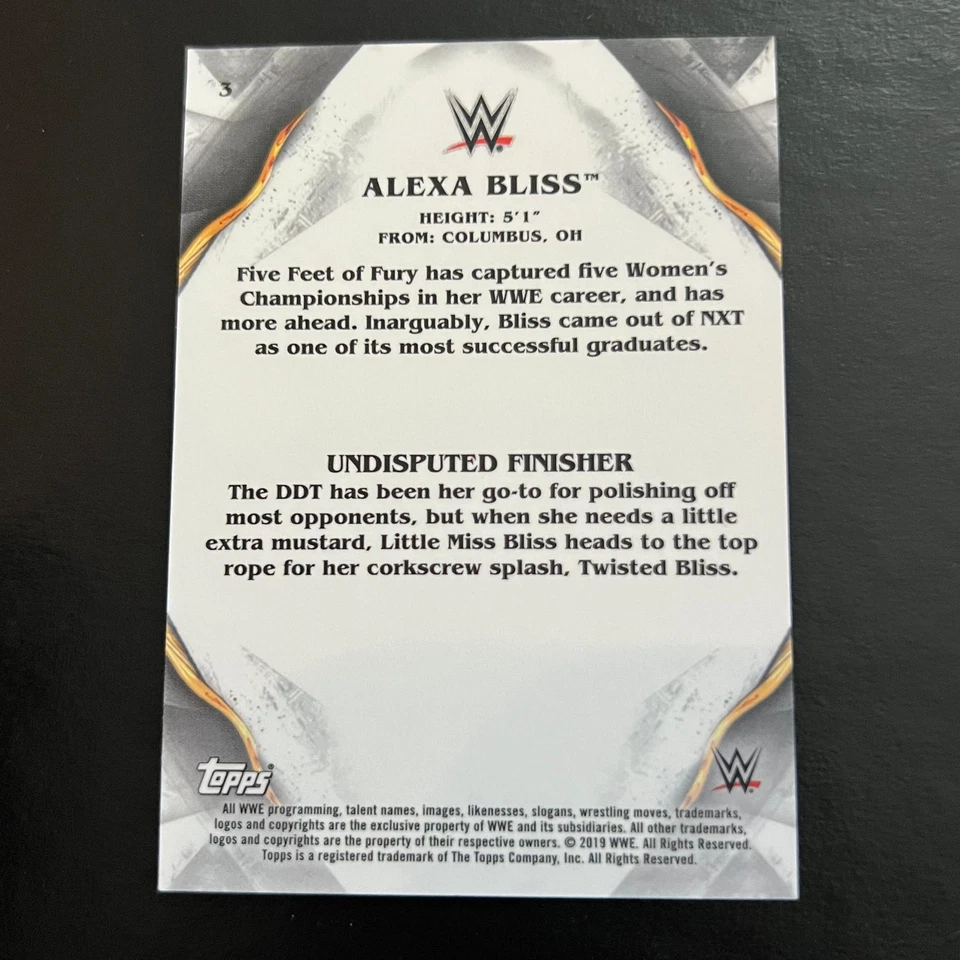 2019 Topps WWE Undisputed #3 Alexa Bliss - Image 2 of 2