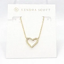 New Kendra Scott Ari Open Heart Gold Necklace