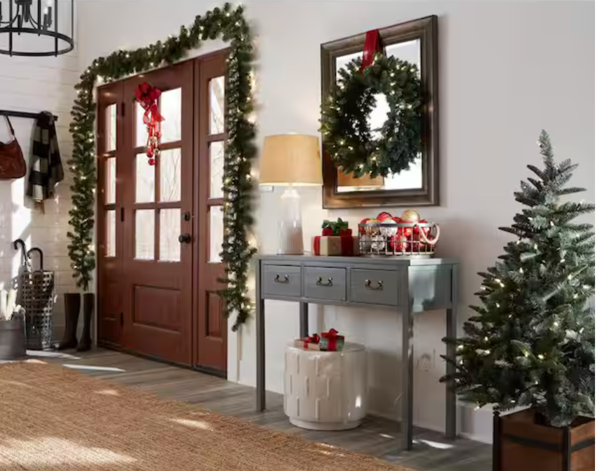 Home Holiday Accents 18ft Kingston Fir Pre-Lit Artificial Christmas Garland NIP