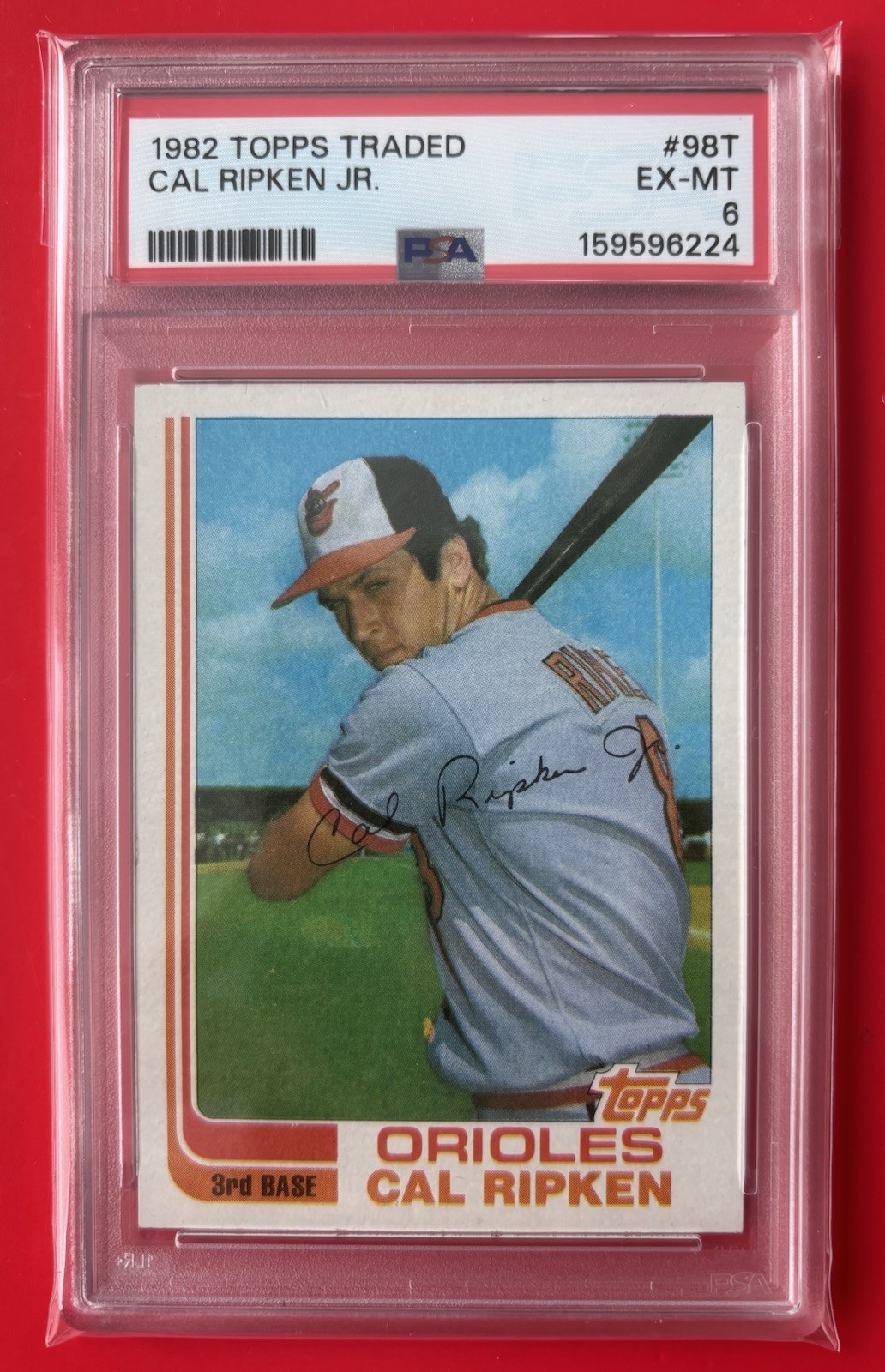 1982 TOPPS TRADED #98T Cal Ripken Jr RC Rookie PSA 6 EX-MT HOF NICE CENTERING