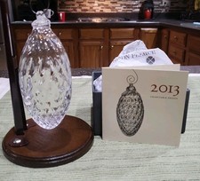 2013 Simon Pearce Royalton Pine Cone Bauble Clear Glass Ornament W/Brochure