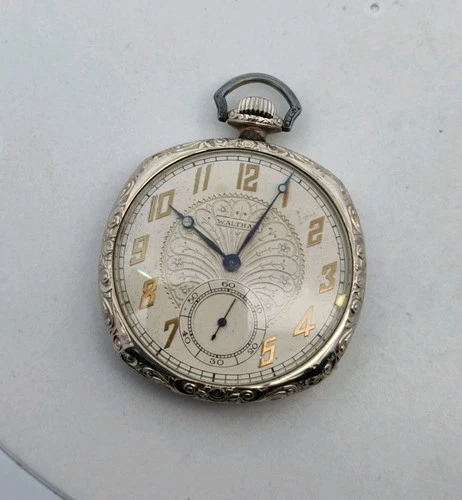 Antique Waltham White Gold Filled Pocket Watch Model #5680927