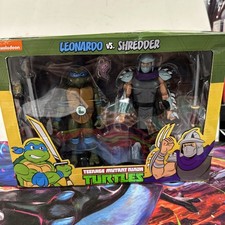 Teenage Mutant Ninja Turtles NECA Leonardo vs Shredder  Cartoon  2019 Exclusive