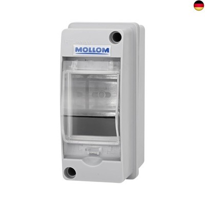 MOLLOM 2 Modules Circuit Breaker MCB Distribution Protection Box with DIN Rail,