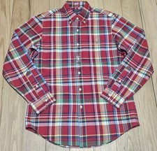 Polo Ralph Lauren Men  s Red Classic Plaid Button-Up Long Sleeve Oxford Shirt