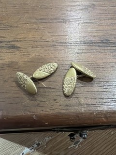 Antique "The Castle" Oval Cufflinks – Late Victorian / Edwardian Era.
