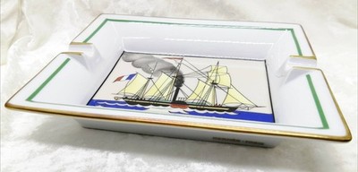 Hermes Paris Cigar Ashtray Change Tray Sailing Boat Ship Porcelain