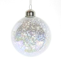 Kaemingk Weihnachtskugel Schneeflocken Klein Irisierend Ø 8 Cm - Glas