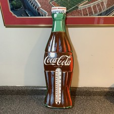 Thermomètre Bouteille Coca-Cola Métal 29" Neuf sous blister Homme Cave Noël Cadeau Signe 858