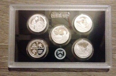 2019 S Parks Quarter ATB 99.9% Silver Proof Set No Box or COA 5 Coins