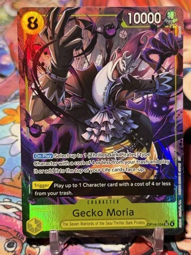 GECKO MORIA - One Piece OP14-104 - AA Alt Art Super Rare SR - The Azure Sea's