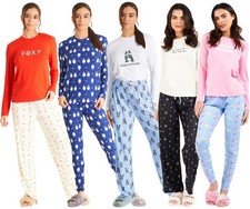 Ladies Long Jersey Pyjamas Super Soft Long Sleeve Pyjama Sets Nightwear
