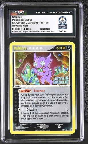 Pokemon Sableye EX Crystal Guardians Reverse Holo Rare 10 CGC World Record 1/ 1