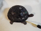 Vtg Stained Glass Tiffany Style Turtle Accent Table Lamp Night Light Decor Works