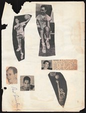 Red Auerbach Bob Donham Signed Autograph Vintage NBA Scrapbook Page *BK18