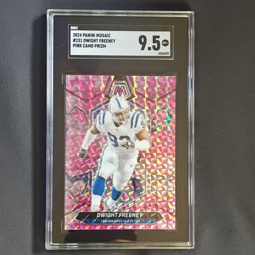 Panini 2024 Mosaic Dwight Freeney Colts #231 Pink Camo Prizm SGC 9.5