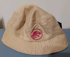 Jurassic World Youth OSFM Wide Brim Pink Embroidered Logo Khaki Bucket Hat