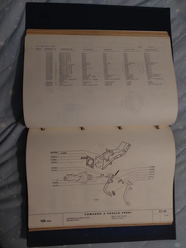 Catalogo parti di ricambio FIAT 128 rally 1300 1971 originale - Immagine 2 di 3