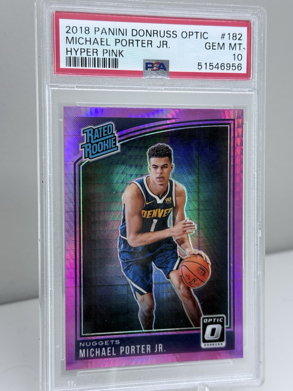 Michael Porter Jr. 2018 Panini Donruss Optic Rated Rookie Hyper Pink PSA 10 #182