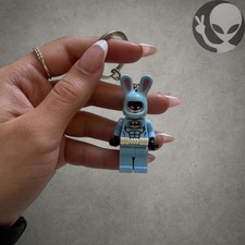 LEGO Keychain Blue Bunny Batman Y2K Skater School