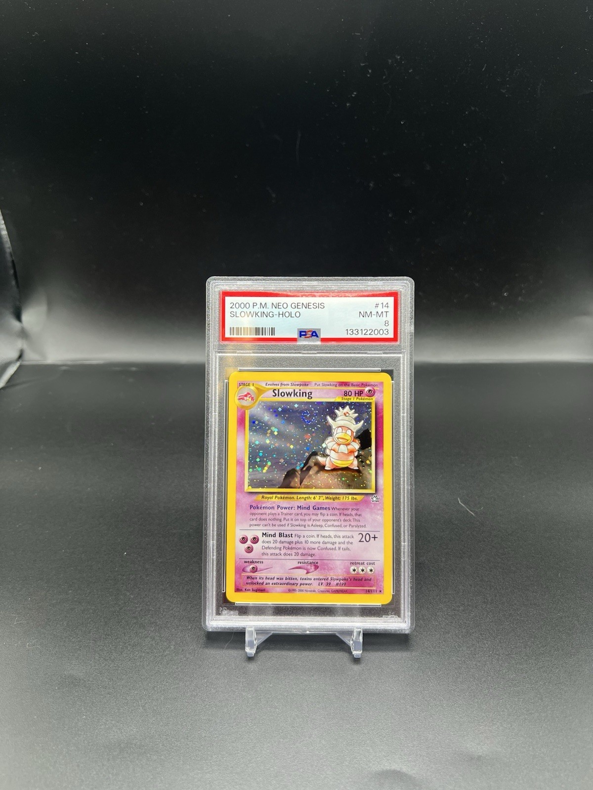 2000 Pokemon Neo Genesis Slowking Holo #14 PSA 8 Near Mint Graded Pokémon Card