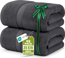Utopia Towels Juego de 2 sábanas de baño jumbo 600 GSM algodón gris