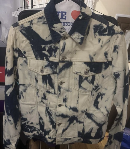 Giacca denim sbiancato blu Swae Lee usata e indossata Loewe taglia 46 Made in Italy!