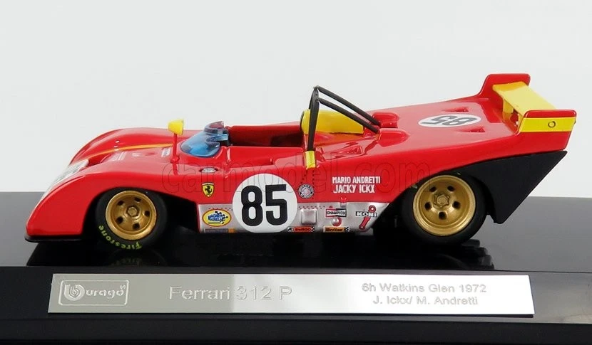 MODELLINO AUTO STATICO BURAGO FERRARI 312PB WINNER 6H WATKINS GLEN 1972 1/43 - Immagine 3 di 4