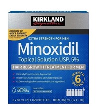 Hair Regrowth Treatment for Men Minoxidil 5 for Vertex Thinning 6 Bottles
