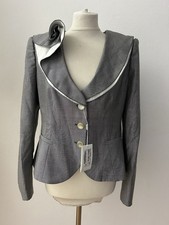 Armani Collezioni Blazer Jacke Gr. 40 ital. 44 grau tailliert Wolle/Seide NEU