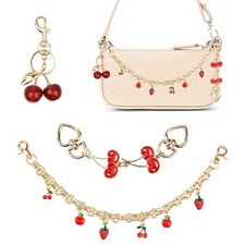 3PCS Bag Extender Chain, Strawberry Cherry Gold Decorative Bag Chain, Bag Charm