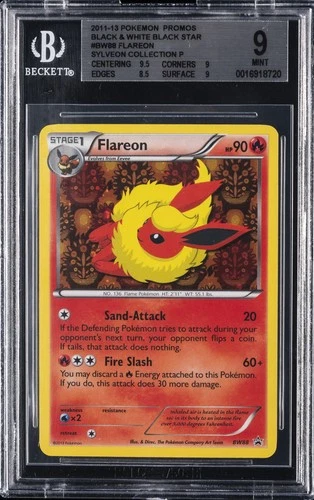 2011-13 POKEMON PROMOS B&W BLACK STAR SYLVEON COLL #BW88 FLAREON BGS 9