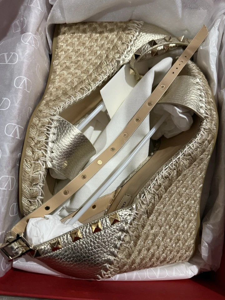 Mujer Valentino Garavani Alpargata Romana Tachuela Cuña 40 Italia Foto 2 de 4