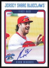 2023 Choice Rixon Wingrove Auto Jersey Shore Blueclaws #34 Card Signed