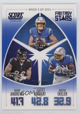 2022 Score Fantasy Stars Showcase Austin Ekeler Justin Herbert Mark Andrews 3tb