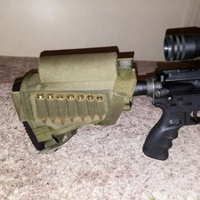 Tactical Cheek Rest Pad Gun Ammo Pouch with 7 Shells Holder for Rifle Buttstock