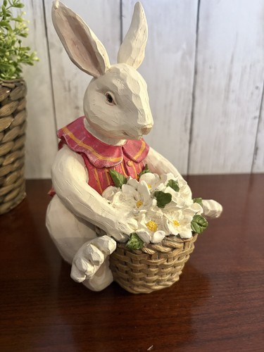 Vintage Foreside of Maine Rabbit Figurine Bunny Easter Spring Flowers ...