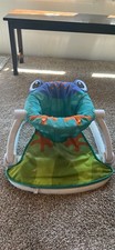 Fisher-Price Vibrating Infant Bouncer Seat Chair Green Blue White