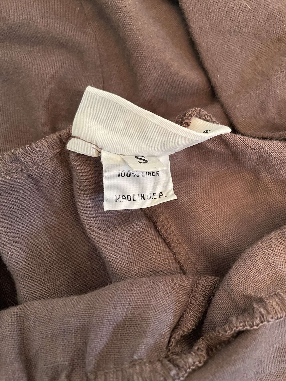 BRYN WALKER Ella Pants S Light Purple Heavy Linen Long Full Wide Leg Pull On image 7