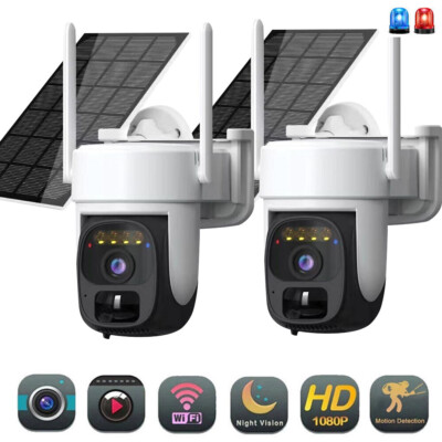 2PCS Wireless Outdoor Security Camera Wifi Solar Camera Color