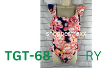 Women's Full Coverage Floral Print One Piece Swimsuit - Kona Sol, Multi, L