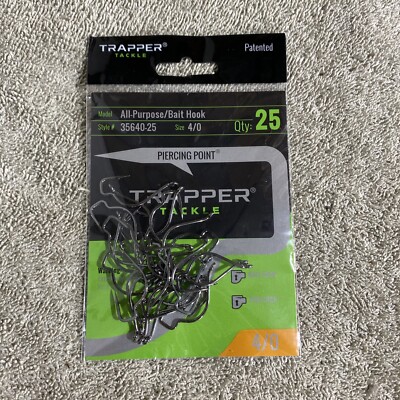 Trapper Tackle All Purpose, Dropshot, Finesse Fishing Hooks Size 4/0 (25 Pack)