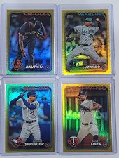 (4) 2024 Topps Series 1 FOIL Cards - GEORGE SPRINGER + FELIX BAUTISTA + MORE
