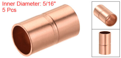 10Pcs Straight Copper Coupling Fittings - 1/4" ID HVAC Air Conditioner Repair Connectors