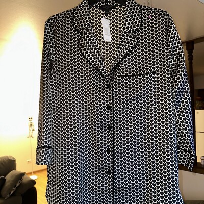 Marks And Spencers Satin Feel Polka Dot Pyjama Top Size  S New With Tags