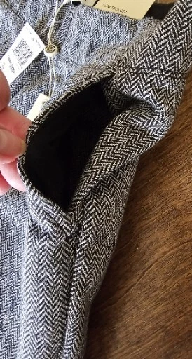 Pantalón Max Studio Mujer Talla Pequeña Negro Blanco Estampado Chevron Elástico Foto 3 de 4