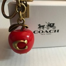 Coach Apple Keychain Bag Charm KeyChain Resin...