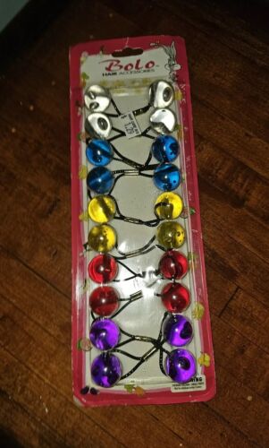 Vintage New Bolo Knocker Ball Hair Ponytail Holders Accessories Multicolor  - Picture 1 of 5